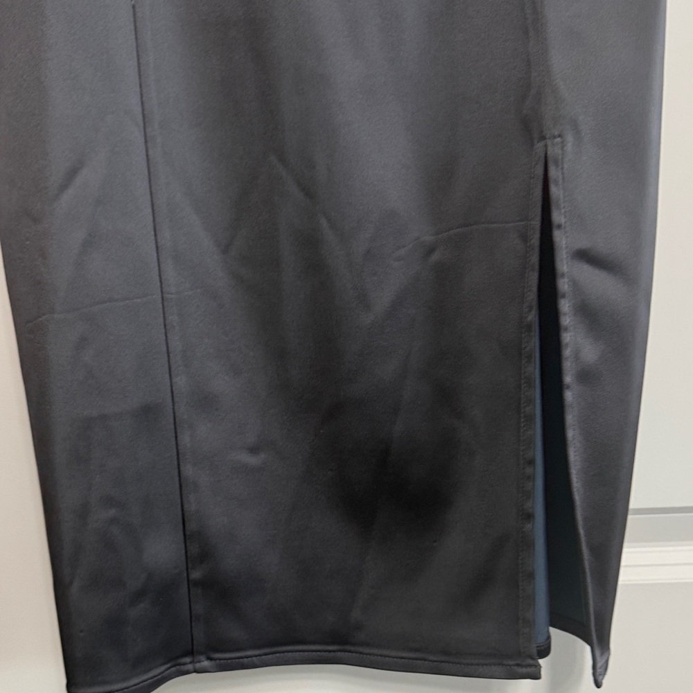 Wilfred Charcoal Satin Midi Dress - Picture 4 of 9